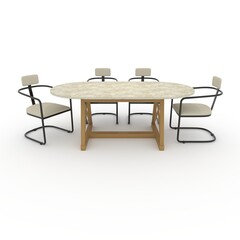 3d render Dining Set design element. Furniture Collection