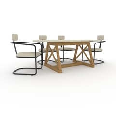 3d render Dining Set design element. Furniture Collection
