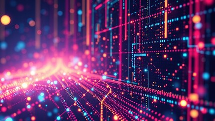 Obraz premium Data Flow Abstract - Digital Cyber Space