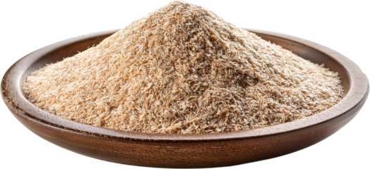 Organic Wheat Bran Flakes in Wooden Bowl Healthy Dietary Fiber Close up Shot