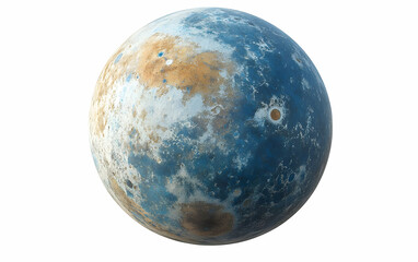 Fototapeta premium Blue-brown exoplanet, space, isolated, CGI, science fiction