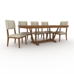 3d render Dining Set design element. Furniture Collection