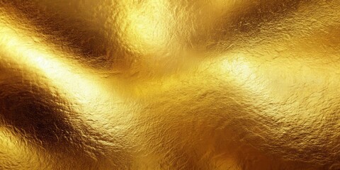 Fototapeta premium Luxurious metallic gold foil background with subtle light reflections, creating a sense of opulence and sophistication, sophisticated decor, rich texture