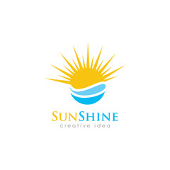 Obraz premium Creative Sun Concept Logo Design Template