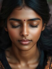Fototapeta premium Woman with closed eyes