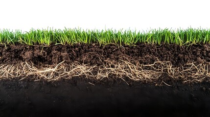 grass roots soil cross section texture - sustainability