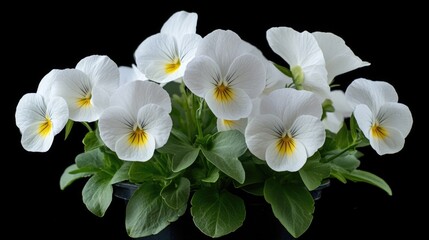 White flowers in black vase