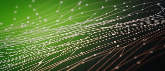 Abstract Network Connections  Green Tech Background