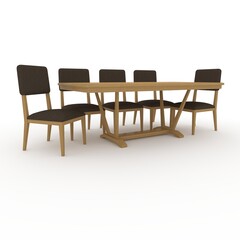 3d render Dining Set design element. Furniture Collection