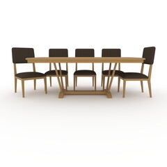 Fototapeta premium 3d render Dining Set design element. Furniture Collection