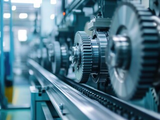 Machine Gears on Conveyor Belt