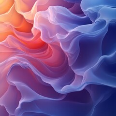 Obraz premium Abstract Mindfulness Art with Soft Gradients and Flowing Shapes - Generative AI