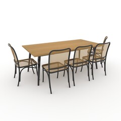 3d render Dining Set design element. Furniture Collection