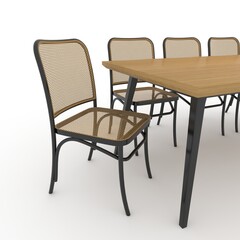 3d render Dining Set design element. Furniture Collection
