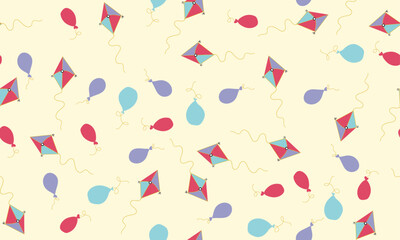 Colorful Kites and Balloons Flying High in the Sky