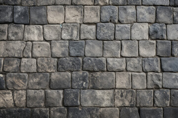 Fototapeta premium Processed collage of old european cobble stone pavement texture. Background for banner