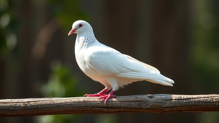 White Dove on Wooden Cross, Beautiful, Bright, Photorealistic