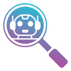robot research icon element for design