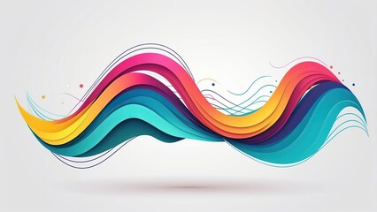 Vector abstract colorful flowing wave lines isolated on white background. Design element for technology, science, modern concept.
