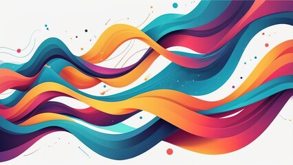 Vector abstract colorful flowing wave lines isolated on white background. Design element for technology, science, modern concept.