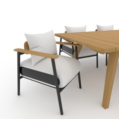 3d render Dining Set design element. Furniture Collection