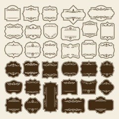  Set of vintage blank label vector