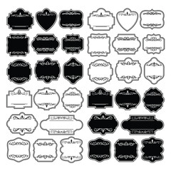  Set of vintage blank label vector