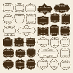  Set of vintage blank label vector