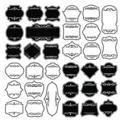  Set of vintage blank label vector