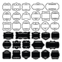  Set of vintage blank label vector