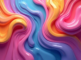 Fototapeta premium abstract colorful background with waves. 3D abstract background contains yellow, blue, purple, pink