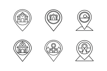 location icon line art vector illustration