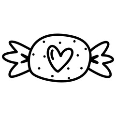 Candy cartoon illustration outline 
