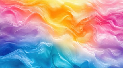 Fototapeta premium Abstract colorful fabric waves, vibrant rainbow hues. Ideal for backgrounds, websites, or designs needing a soft, dreamy feel.
