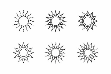 sun line art vector illustration