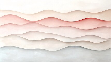 Fototapeta premium Serene minimalist seascape with a pastel gradient background gently shifting from soft pink to soothing beige featuring a subtle textured overlay that lends visual interest and depth