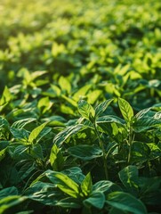 Obraz premium Field of Green Plants