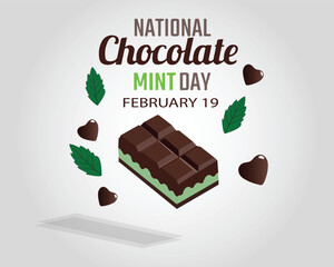 vector graphic of national chocolate mint day good for national chocolate mint day celebration. flat design. flyer design. flat illustration.