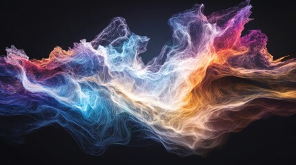 Fototapeta premium Abstract representation of sound waves merging through colorful shapes in a musical art form environment captivating the audience's minds and hearts