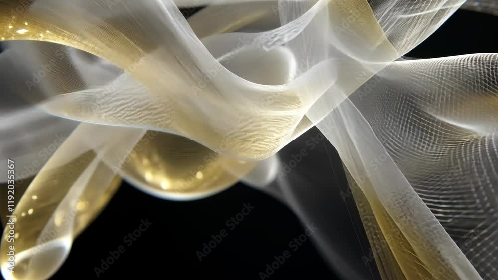 Canvas Prints abstract patterns in gold and white fluid shapes create a mesmerizing visual effect