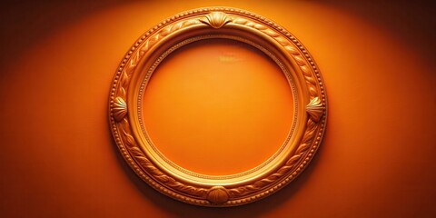 Warm orange glow from an old-style orange circle picture frame, circle, orange,  circle, orange, old-style