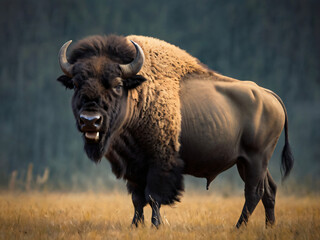 american buffalo in the field