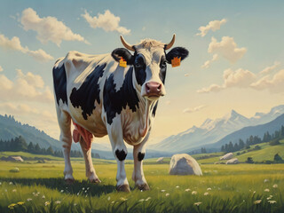 cow in the mountains