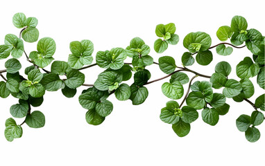 Green vine, leaves, isolated, border, design