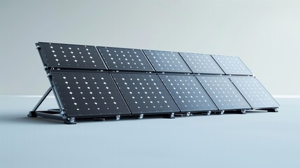 A foldable solar panel kit for outdoor energy needs, displayed on a white surface.