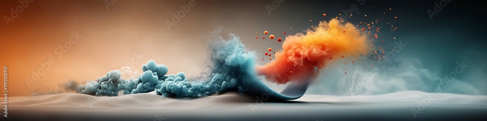 Poster captivating depicting an animation of a wave packet undergoing absorption emission and scattering at