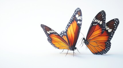 Obraz premium Butterflies on white surface
