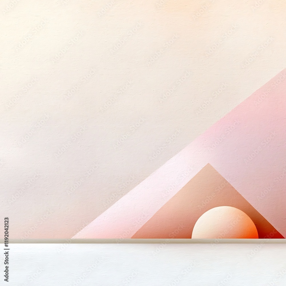 Poster soft gradient backdrop transitioning from pale pink to warm beige with a textured noise overlay that