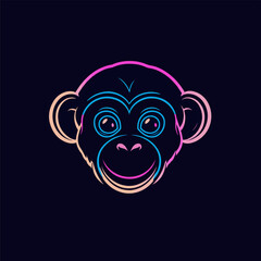 Minimal Creative Monkey Logo, Chimp logo