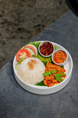 Rice with shredded pindang fish